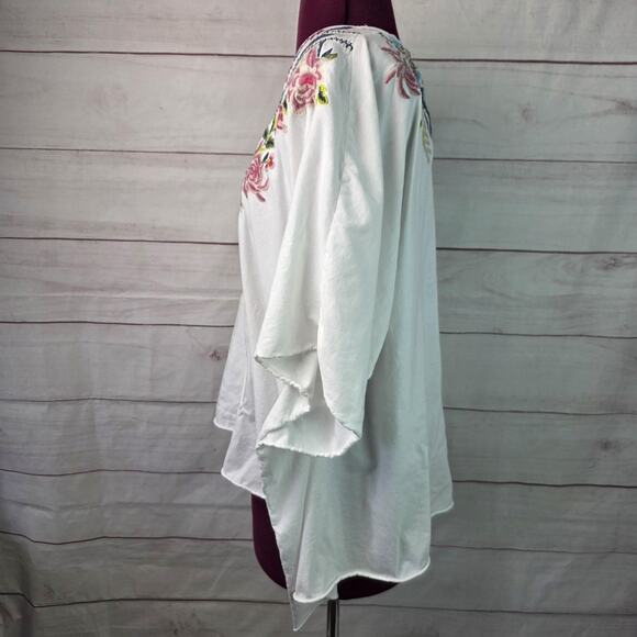 Johnny Was Joy Love Light Poncho Pullover Womens Small Embroidered Boho - Picture 2 of 16